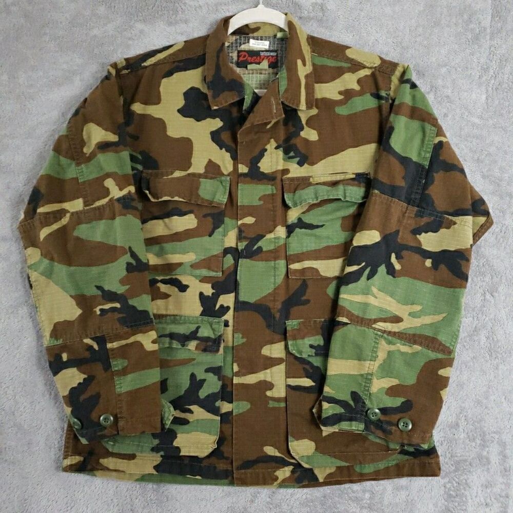 Prestige Tactical Wear Men Medium Camouflage Jacket Military Long Sleeve Pockets